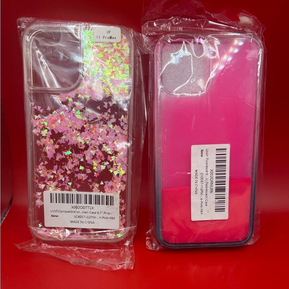 Liquid bling Pink Cases for iPhone 12 Pro Max - bundle of 2